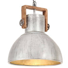 Hanglamp industrieel 40 cm zilver mangohout