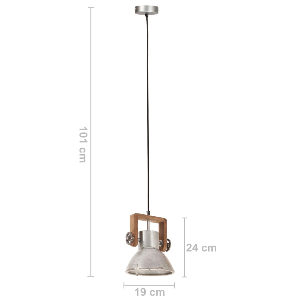 Hanglamp Industrieel Rond 25 W E27 19 Cm Zilverkleurig Ø 19 cm