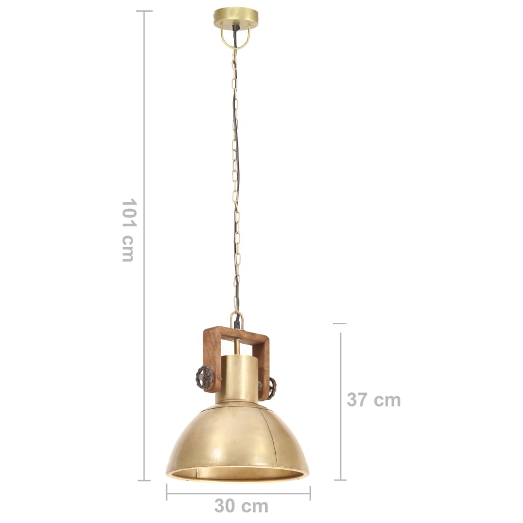 Hanglamp Industrieel Rond 25 W E27 30 Cm Messingkleurig Ø 30 cm Koper