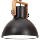 Hanglamp rond 40 cm zwart ijzer mangohout