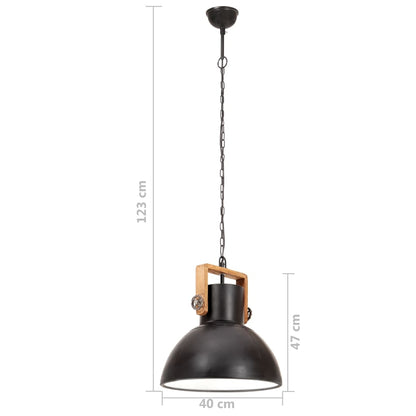 Hanglamp industrieel rond 25 W E27 40 cm zwart