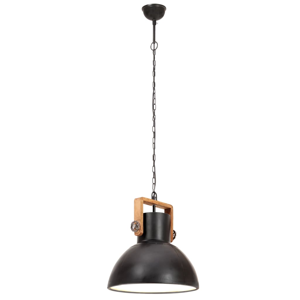 Hanglamp industrieel rond 25 W E27 40 cm zwart