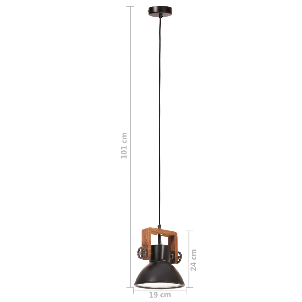 Hanglamp Industrieel Rond 25 W E27 19 Cm Zwart Ø 19 cm