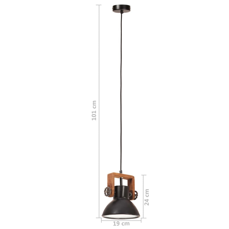 Hanglamp Industrieel Rond 25 W E27 19 Cm Zwart Ø 19 cm