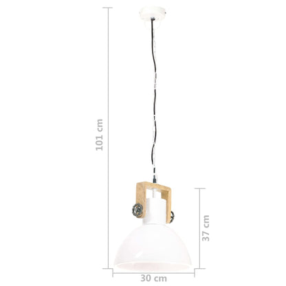 Hanglamp Industrieel Rond 25 W E27 30 Cm Ø 30 cm Wit