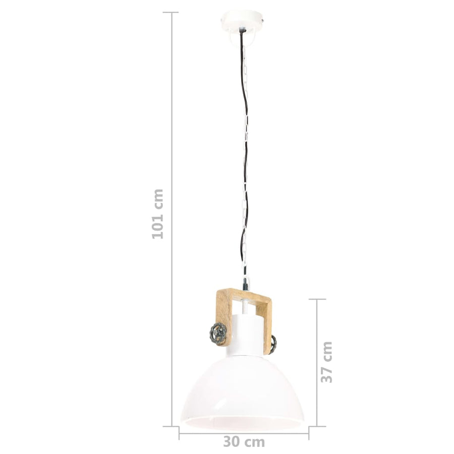 Hanglamp Industrieel Rond 25 W E27 30 Cm Ø 30 cm Wit