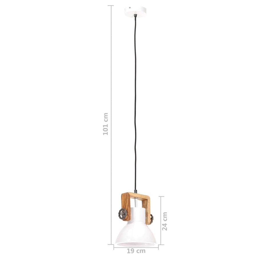 Hanglamp Industrieel Rond 25 W E27 19 Cm Wit Ø 19 cm