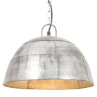 Industrial Vintage Round Pendant Lamp 25W E27 41cm Silver-colored