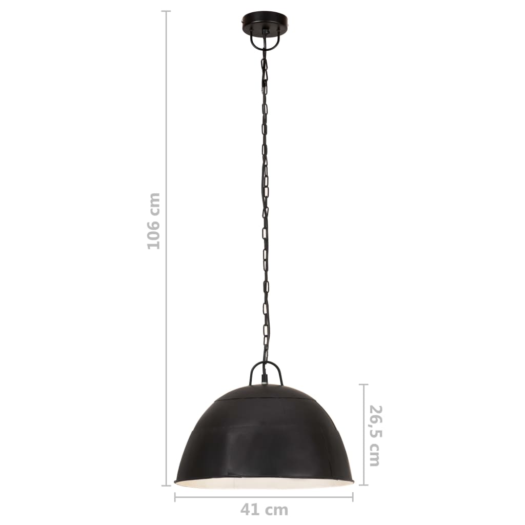 Hanglamp Industrieel Vintage Rond 25 W E27 41 Cm Zwart Φ 41 cm