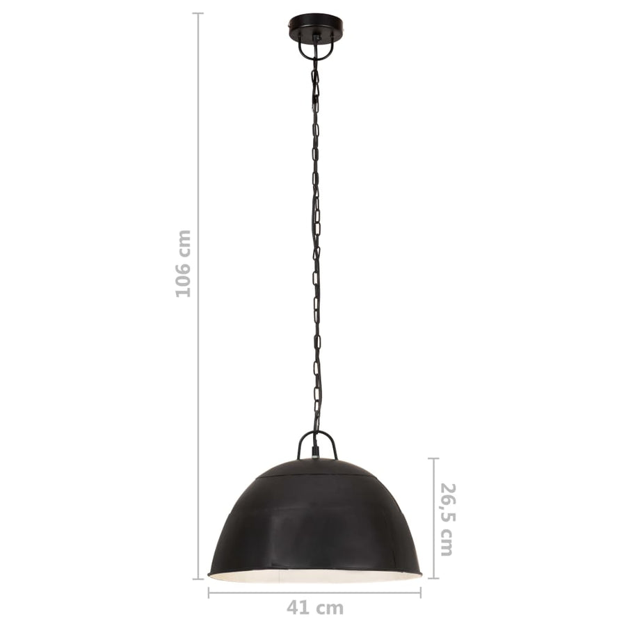 Hanglamp Industrieel Vintage Rond 25 W E27 41 Cm Zwart Φ 41 cm