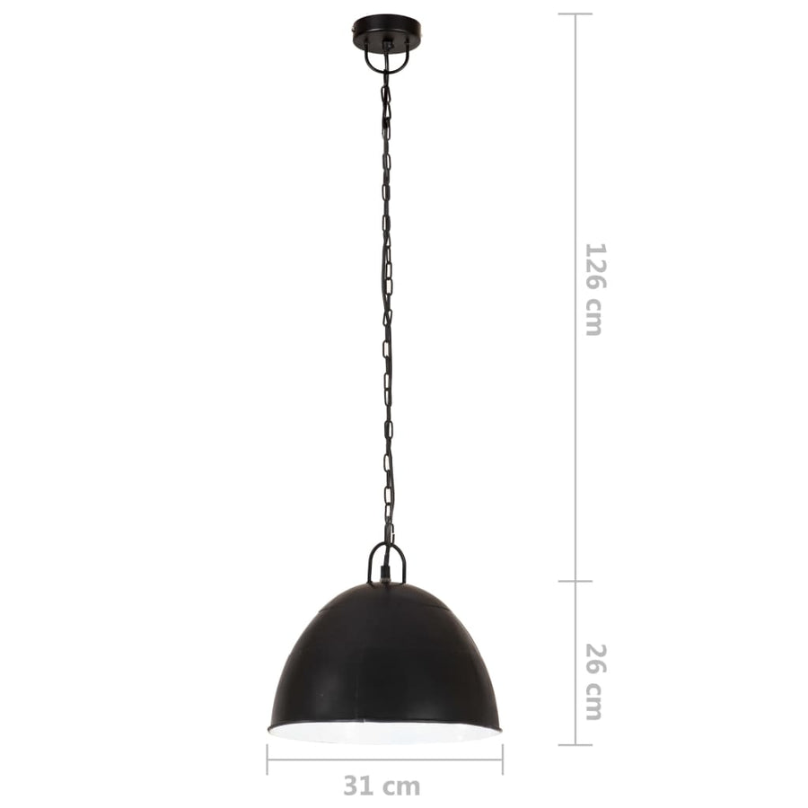 Hanglamp Industrieel Vintage Rond 25 W E27 31 Cm Zwart Φ 31 cm