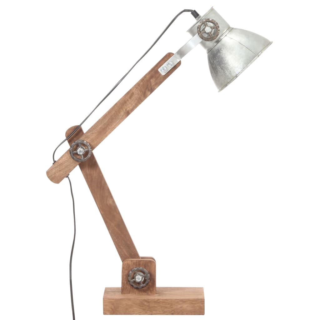 Bureaulamp industrieel rond E27 58x18x90 cm zilverkleurig