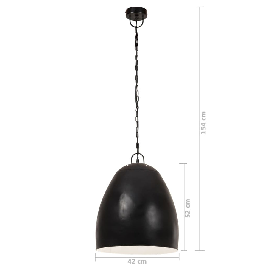 Hanglamp industrieel rond 25 W E27 42 cm zwart Ø 42 cm Zwart