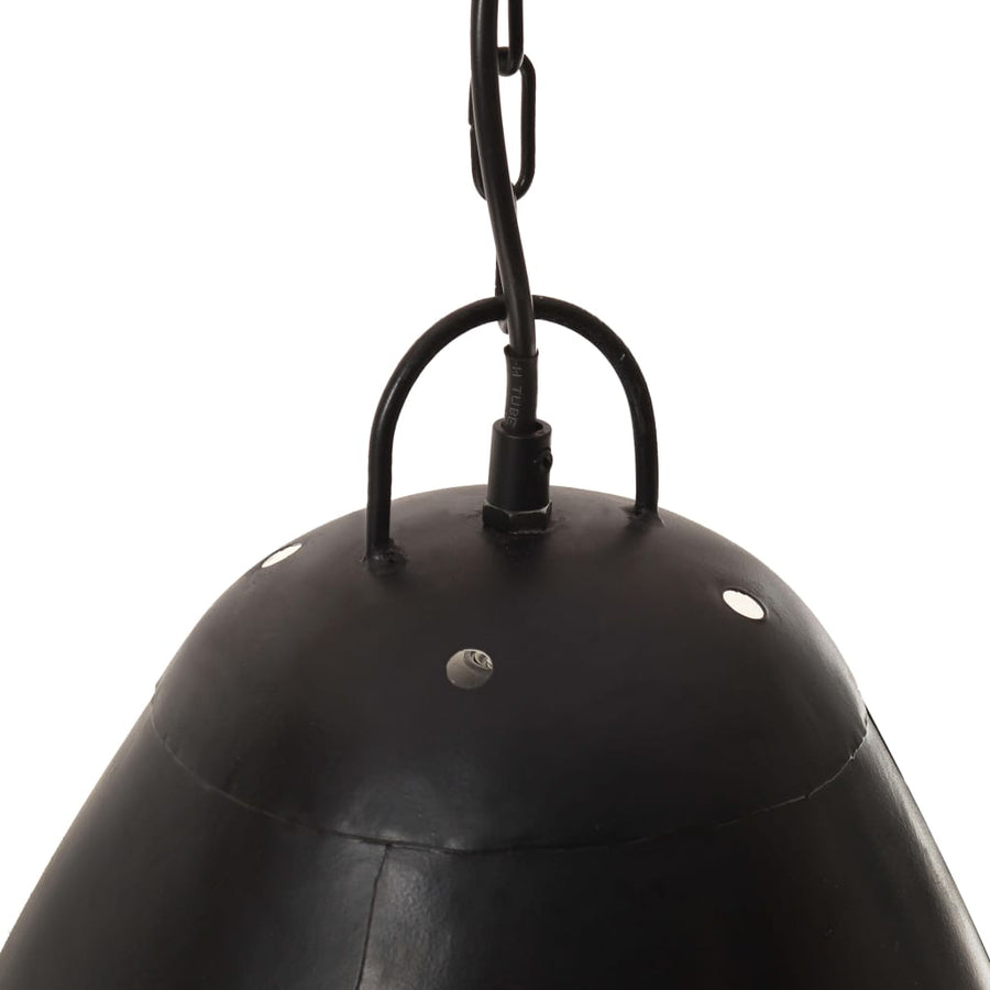 Hanglamp industrieel rond 25 W E27 32 cm zwart Ø 32 cm Zwart