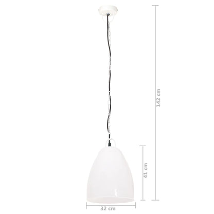 Hanglamp Industrieel Rond 25 W E27 32 Cm Ø 32 cm Wit