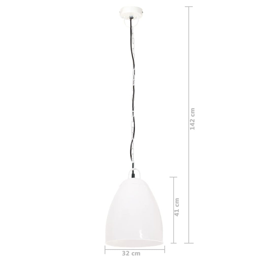 Hanglamp Industrieel Rond 25 W E27 32 Cm Ø 32 cm Wit
