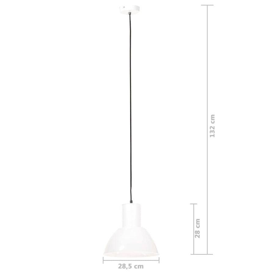 Hanglamp rond 25 W E27 28,5 cm wit Ø 28.5 cm Wit