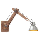 Wandlamp industrieel zilver mangohout E27