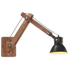 Wandlamp industrieel massief mangohout ijzer E27 zwart