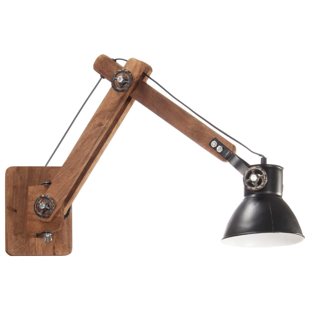 Wandlamp Industrieel Rond E27 Zwart