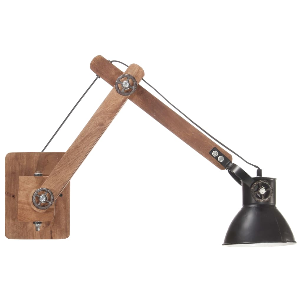 Wandlamp Industrieel Rond E27 Zwart