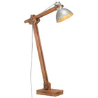 Vloerlamp massief mangohout zilver E27