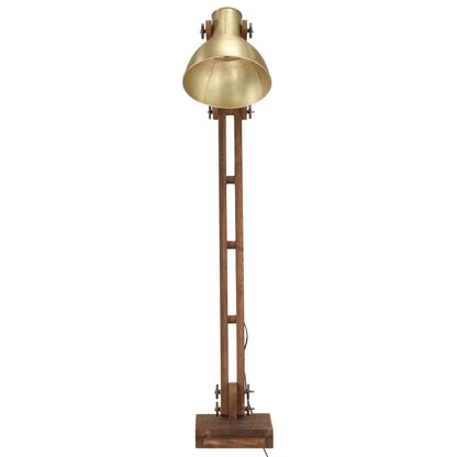 Vloerlamp E27 Massief Mangohout Messingkleurig Koper