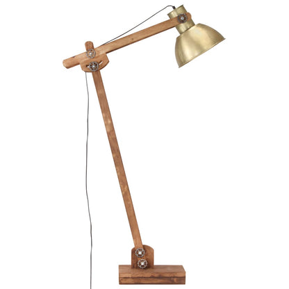 Vloerlamp E27 Massief Mangohout Messingkleurig Koper