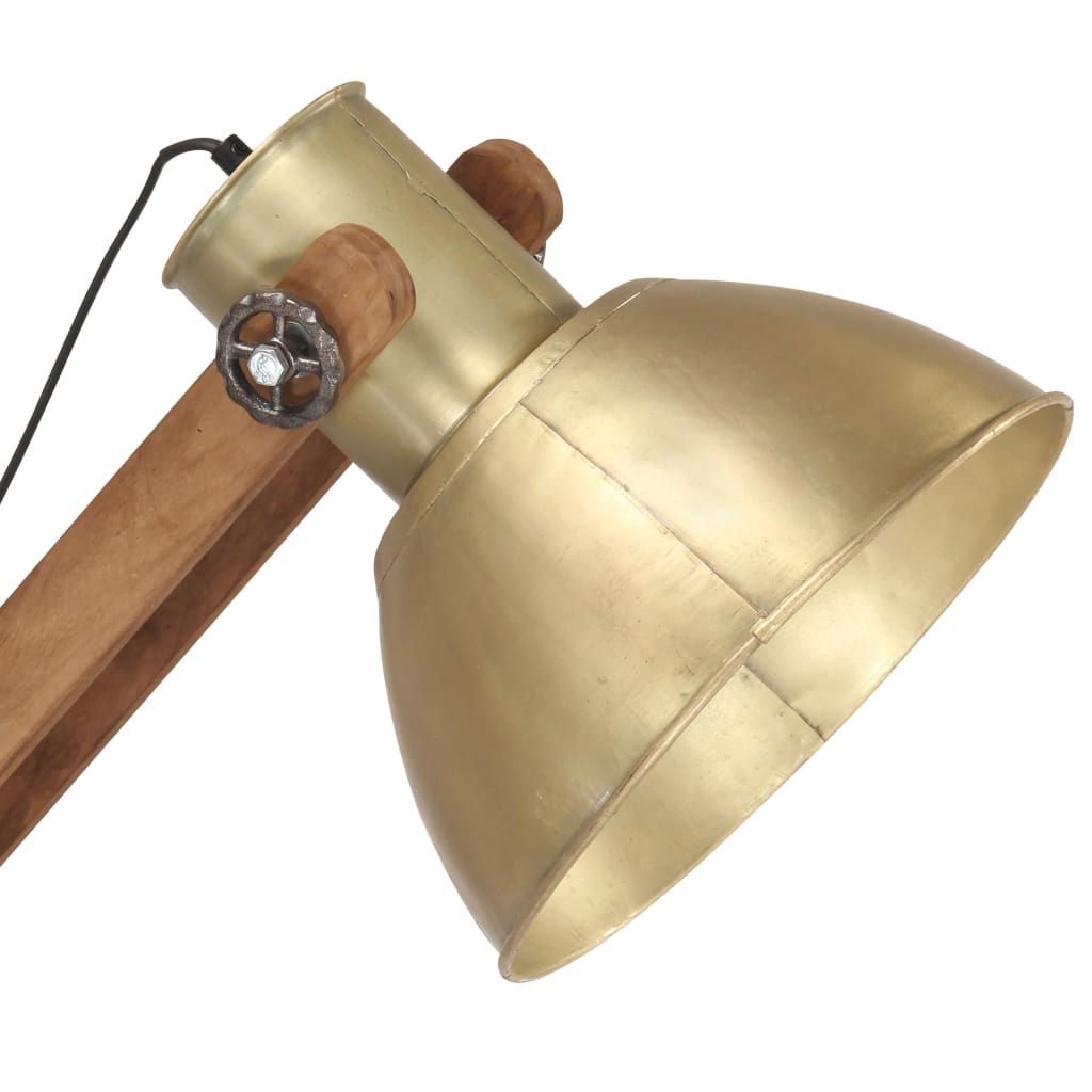 Vloerlamp E27 Massief Mangohout Messingkleurig Koper