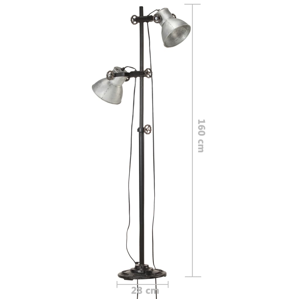 Vloerlamp Met Lampenkappen E7 Gietijzer Kleurig Zilver