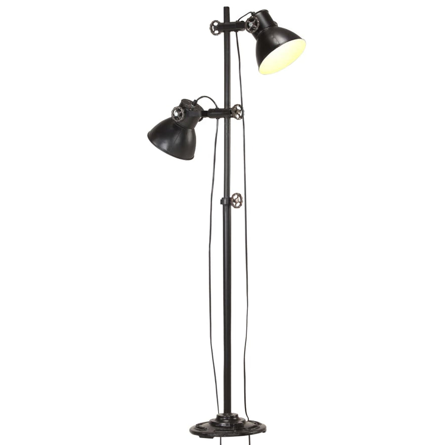 Vloerlamp Met Lampenkappen E7 Gietijzer Zwart