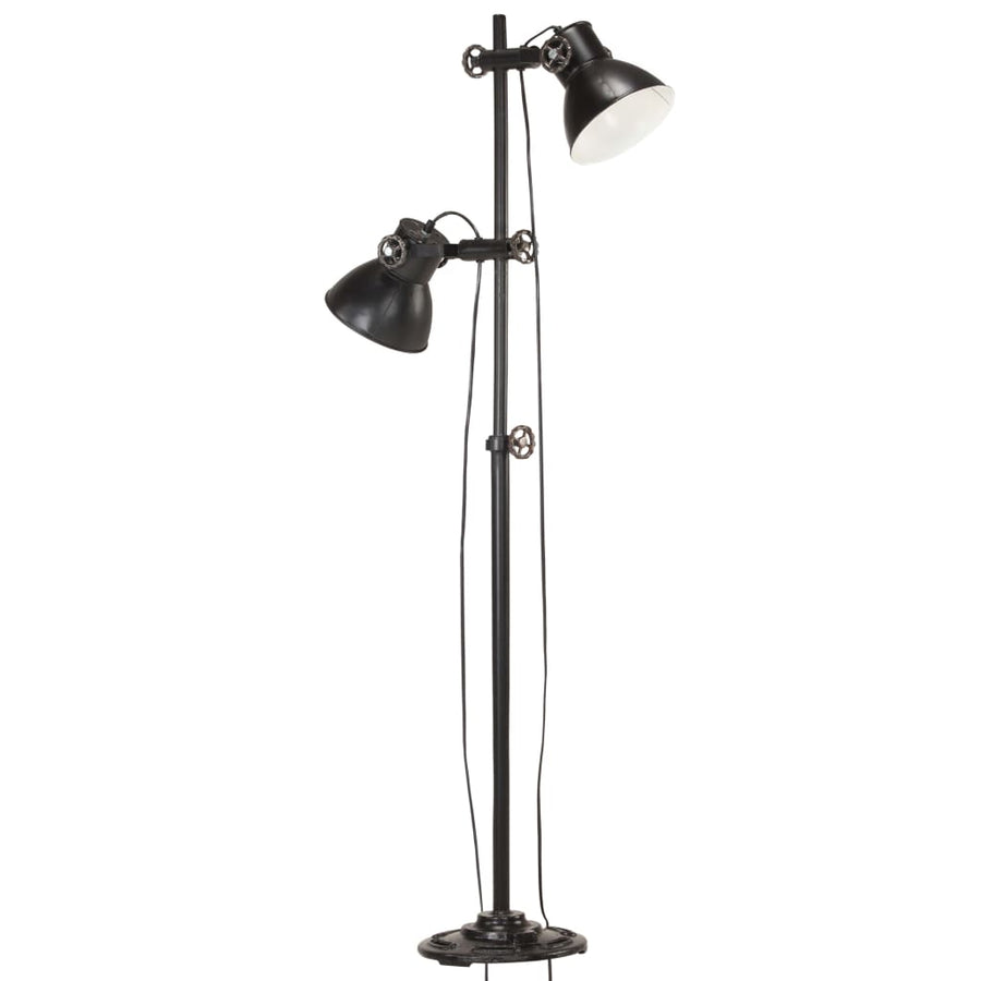 Vloerlamp Met Lampenkappen E7 Gietijzer Zwart