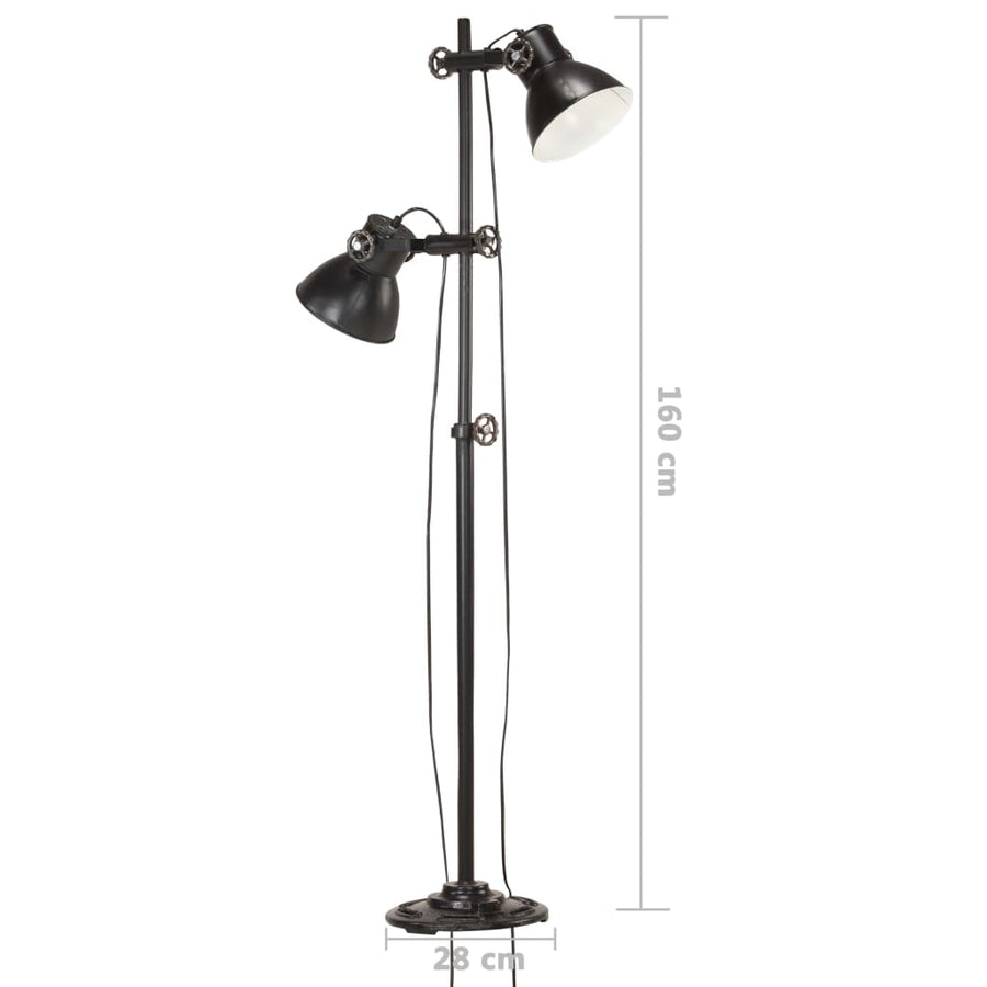 Vloerlamp Met Lampenkappen E7 Gietijzer Zwart