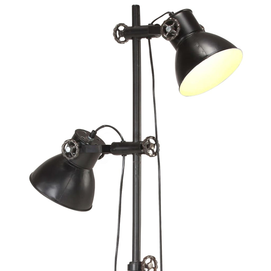 Vloerlamp Met Lampenkappen E7 Gietijzer Zwart
