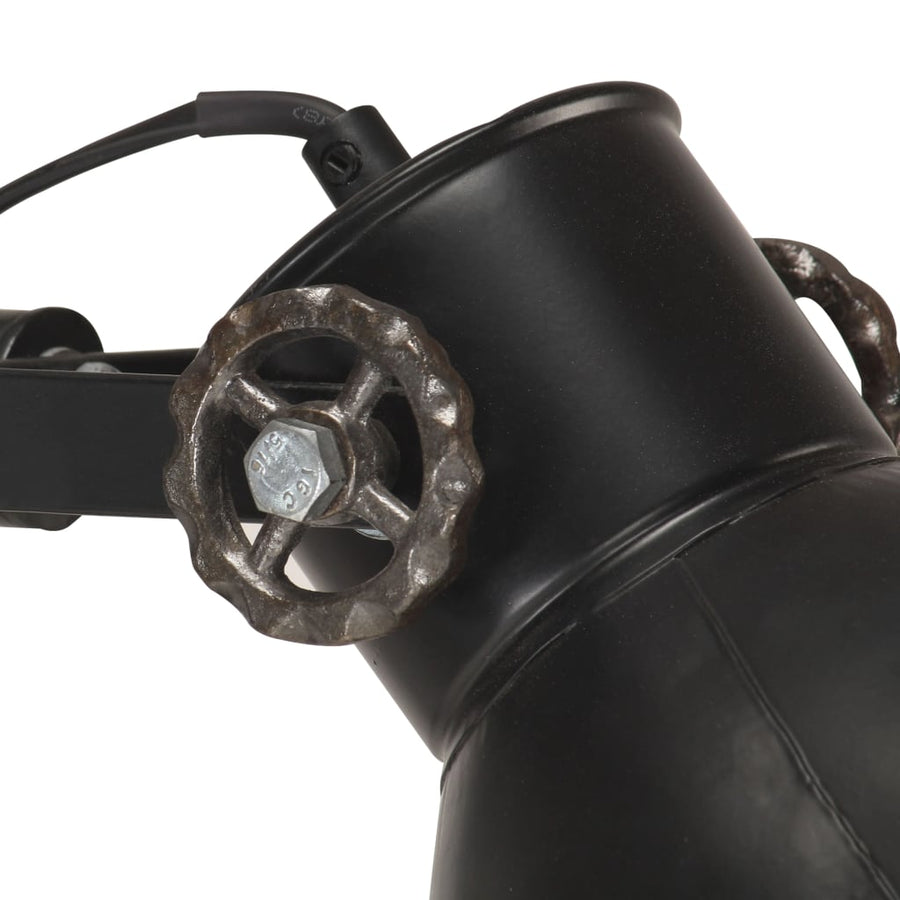Vloerlamp Met Lampenkappen E7 Gietijzer Zwart