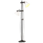 Vloerlamp 2 lampenkappen E27 gietijzer 28x160 cm wit