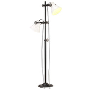 Vloerlamp 2 lampenkappen E27 gietijzer 28x160 cm wit