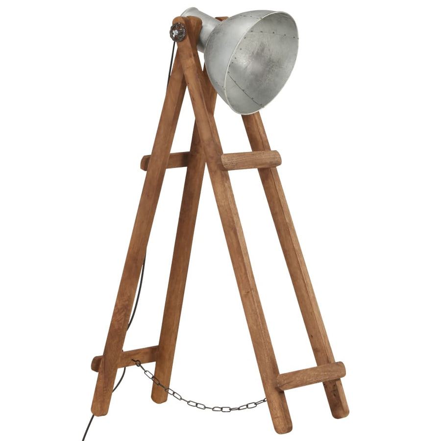 Vloerlamp E27 Massief Mangohout Zilverkleurig