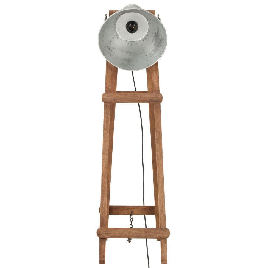 Vloerlamp E27 Massief Mangohout Zilverkleurig