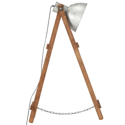 Vloerlamp E27 Massief Mangohout Zilverkleurig