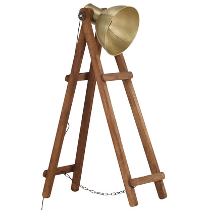 Vloerlamp E27 Massief Mangohout Messingkleurig Koper