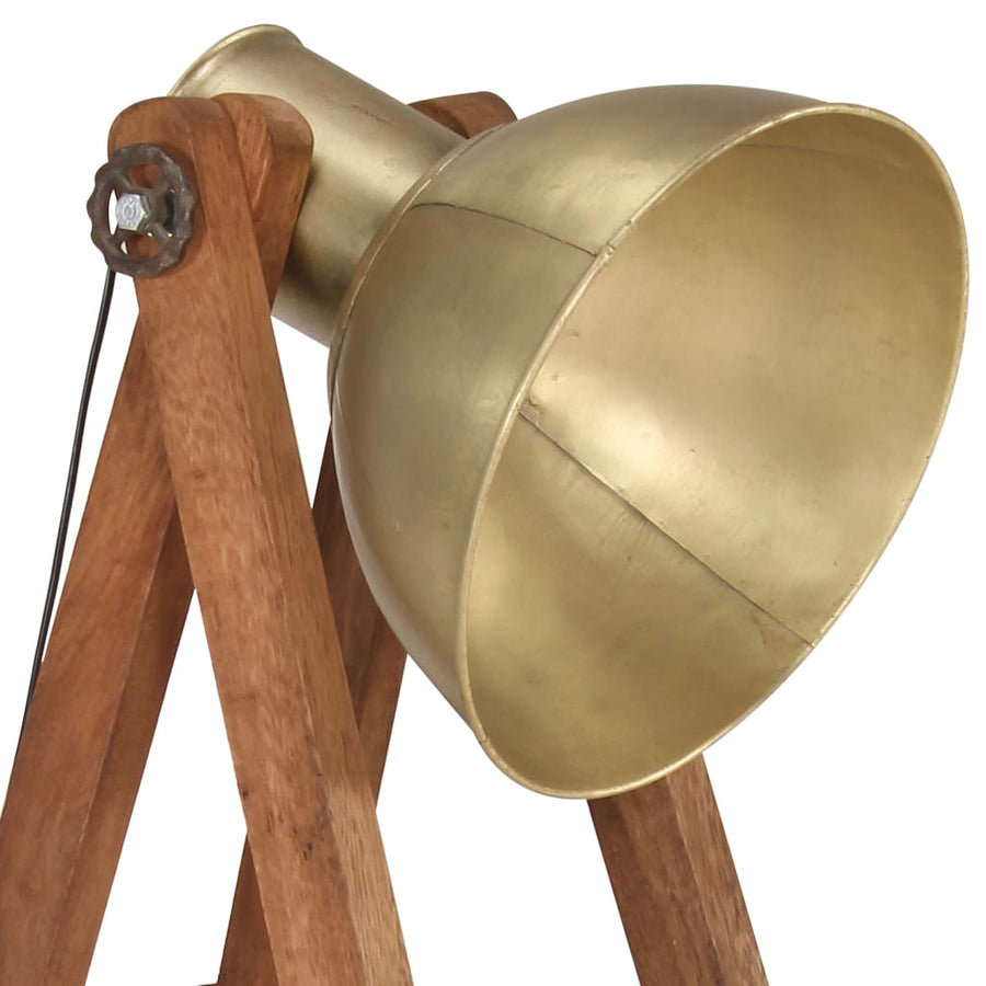 Vloerlamp E27 Massief Mangohout Messingkleurig Koper