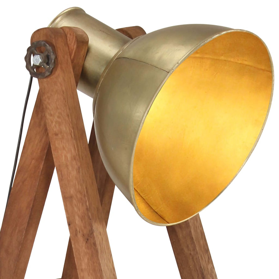 Vloerlamp E27 Massief Mangohout Messingkleurig Koper