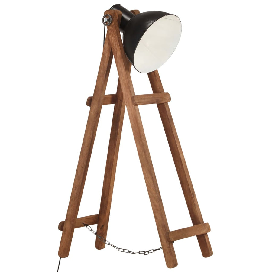 Vloerlamp E27 Massief Mangohout Zwart