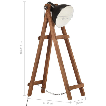 Vloerlamp E27 Massief Mangohout Zwart