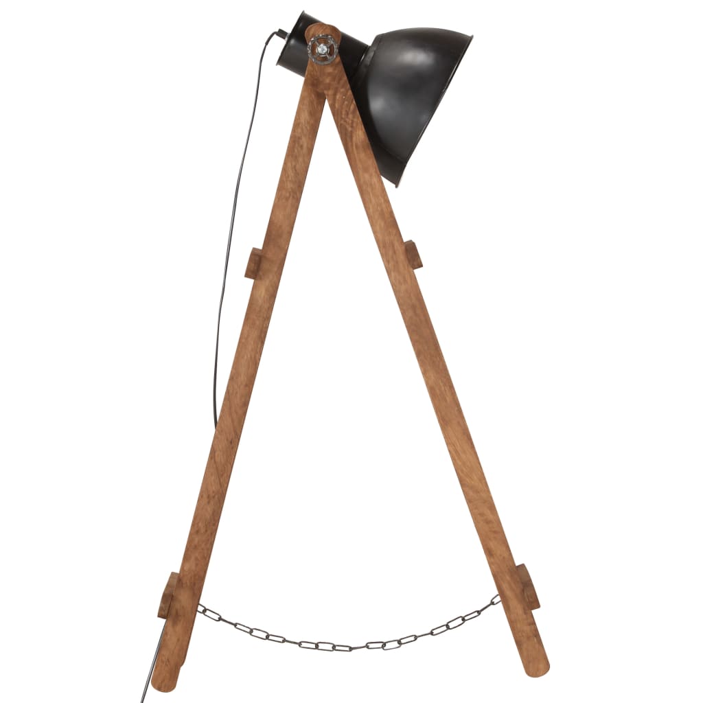 Vloerlamp E27 Massief Mangohout Zwart