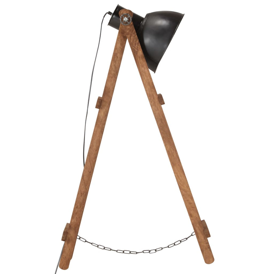 Vloerlamp E27 Massief Mangohout Zwart