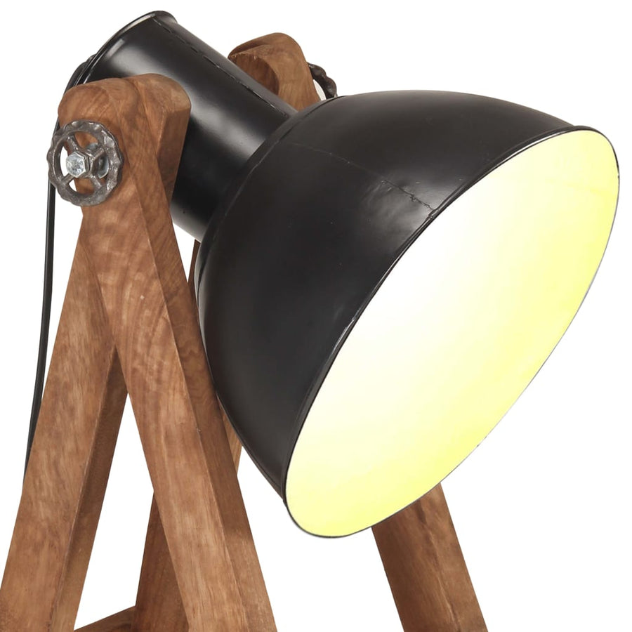 Vloerlamp E27 Massief Mangohout Zwart