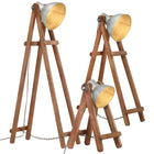 Floor lamps 3 pcs E27 solid mango wood silver-coloured
