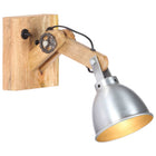 Wandlamp massief mangohout ijzer E27 zilver